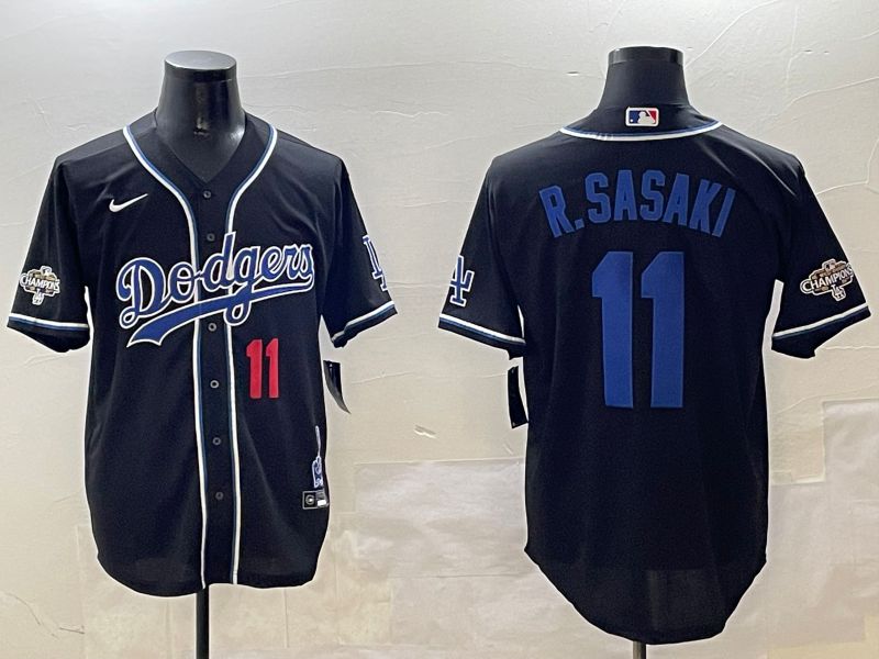 Men Los Angeles Dodgers 11 R.Sasaki Black Fashion Game 2025 Nike MLB Jersey style 3067